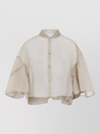 Max Mara organza cape cropped high low hem