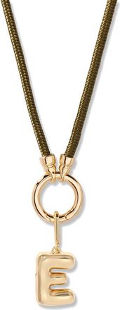 Brook & York Kai Initial Charm Necklace in Gold/Olive E at Nordstrom