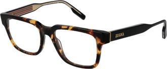 Ermenegildo Zegna Klassieke vierkante bril - Heren - Brillen - Bruin - ONE Size - Accessoires