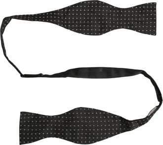 Dolce & Gabbana Polka Dot Silk Bow Tie - Black