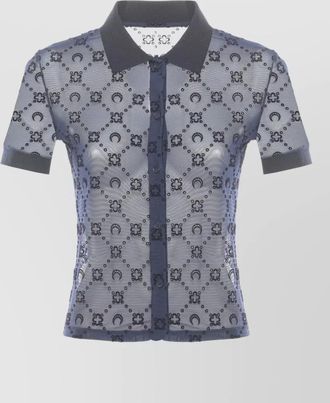 Marine Serre monogram-print short-sleeve shirt