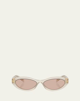 Prada PR 26ZS Beveled Acetate & Plastic Oval Sunglasses