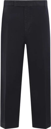 Thom Browne Blauwe Chino Broek met Grosgrain Detail - Heren - Straight fit broeken - Blauw - L - Katoen - Broeken