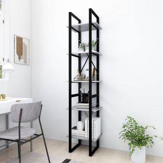 vidaXL Estanter&iacute;a De 5 Niveles Madera De Ingenier&iacute;a Gris 40x30x175 Cm Vidaxl