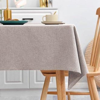 No Brand Mantel Rectangular Lino, 110 X 160 Cm, Resistente Manchas E Impermeable, Caracter&iacute;sticas: Ultrasuave, Sin Arrugas Material Natural. (marr&oacute;n/lino)