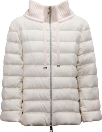 Herno Fluwelen Resortjas 3/4 Mouwen - Dames - Gewatteerde jassen - Beige - XL - Jassen