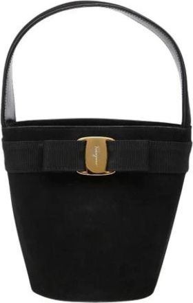 Ferragamo Pre-owned Suede Shoulder Bag - Pre-owned - Mujer - Negro - ONE SIZE