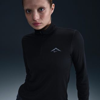 Nike Womens Trail Dri-FIT 1/4-Zip Running Mid-Layer Top in Black | HJ2248-010
