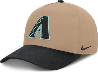Nike Arizona Diamondbacks Rise Nike Mens MLB A-Frame Trucker Adjustable Hat in Brown | NB1D0A3UDQS-TZD