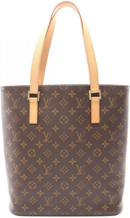 Louis Vuitton Brown Coated Canvas Leather Handbag Tote Bag (Pre-Owned)