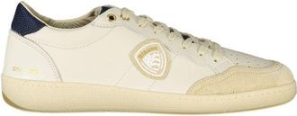 Blauer Witte Polyurethaan Heren Sneaker