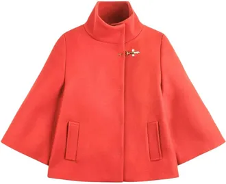 Fay Wol en kasjmier cape - Dames - Ponchos - Rood - M - Wol - Jassen