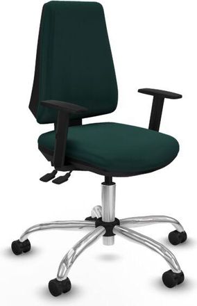 Piqueras y Crespo Piqueras Y Crespo - Elche As Similpiel Verde Botella Brazos 1d Base Cromada Ruedas Nailon 65mm