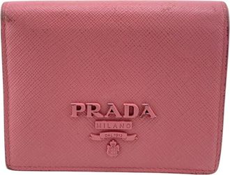 Prada Saffiano Pink Saffiano Triangle Wallet (Bi-Fold) (Pre-Owned)