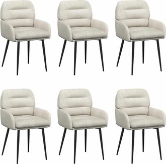 vidaXL Sillas De Comedor 6 Uds. Terciopelo Crema 59 X 59,5 X 90 Cm Vidaxl