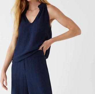 Michael Stars Viola Gauze Tank Top In Nocturnal