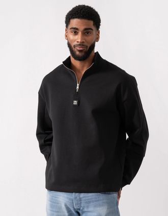 HUGO BOSS Mens HUGO Danovotop Mens Sweatshirt - Black 001 - Size: 38