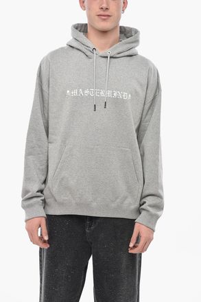MASTERMIND WORLD Felpa Hoodie Boxy Fit in Cotone Garzato con Stampa Teschio Mastermind