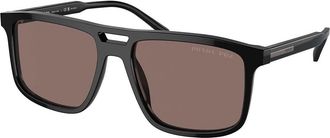 Prada PR A22S Polarized 16K30H Mens Sunglasses Black Size 58