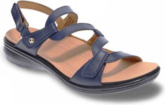 Revere Comfort Shoes Womens Emerald 3 Strap Sandals In Blue French