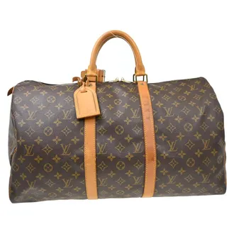 Louis Vuitton Keepall Bandouliere Monogram Canvas Brown Canvas Handbag (Pre-Owned)