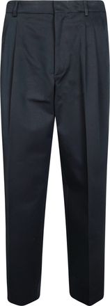 Amaranto Black Tailored Side Seam Straight-Leg Pants