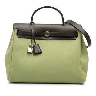 Herm&egrave;s Green Toile Herbag Zip 31