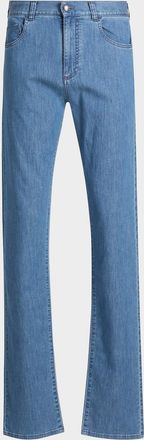Canali Men & apos;s Denim Straight Leg Five-Pocket Pants