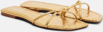 PARIS TEXAS Biarritz metallic leather sandals