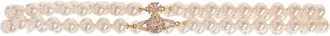 Vivienne Westwood Necklaces, female, Beige, Size: S Graziella Double Choker