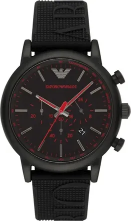 Emporio Armani Accessoires, Heren, Zwart, ONE Size, Ar 11024 Chronograaf Horloge