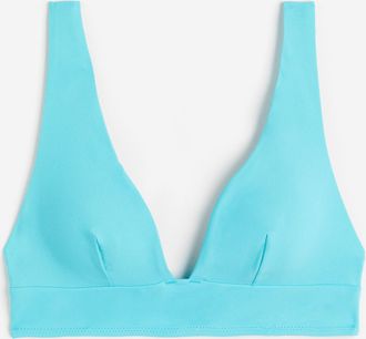 H&M Wattiertes Bikinitop - Turquoise