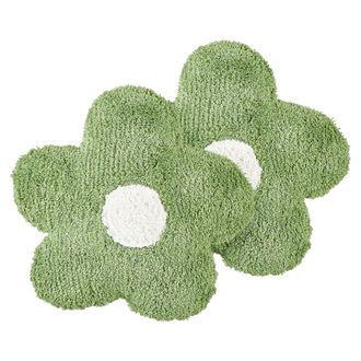 Beliani Beliani - Conjunto De 2 Cojines Infantiles En Forma De Flor De Algod&oacute;n 30 X 30 Cm Verde Sorrel