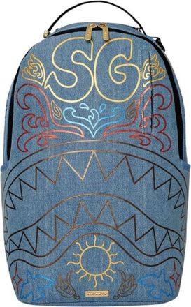 Sprayground Denim-Texture Backpack