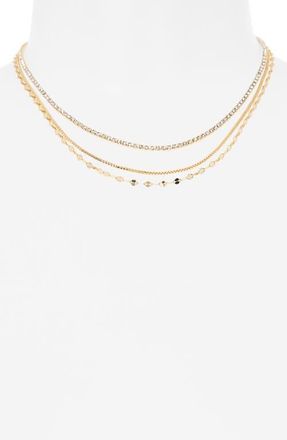 Ettika Delicate Sparkle Layered Chain Necklace in Gold at Nordstrom