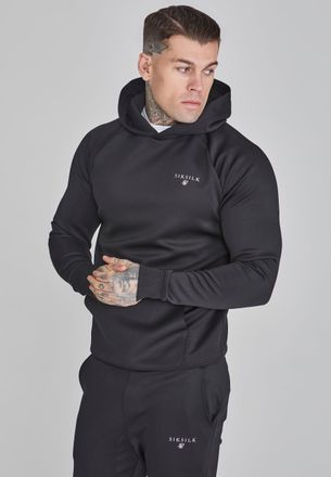 Siksilk Mens Black Essentials Poly Hoodie XS