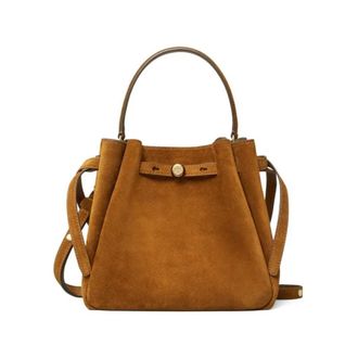 Tory Burch Tory Burch, Handbags, female, Brown, Size: ONE SIZE Suede Bucket Shoulder Bag