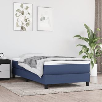 vidaXL Colch&oacute;n De Muelles Ensacados Tela Azul 80x200x20 Cm Vidaxl