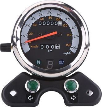 OEM Cuentakil&oacute;metros Digital Universal Doble Para Motocicleta Con Veloc&iacute;metro, Indicador Led De Km/h, Retroiluminaci&oacute;n, Intermitentes/luces De Intervalo Y