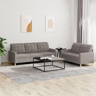 vidaXL Vidaxl - Juego De Sof&aacute;s Con Cojines 2 Piezas Tela Gris Taupe