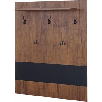 Hhg Hhg - Perchero De Pared 158, Perchero, Panel Perchero, 5 Ganchos 100x80cm Estructura 3d, Mvg Aspecto Roble Silvestre