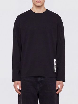 Jil Sander T-shirt a maniche lunghe in cotone con logo a contrasto