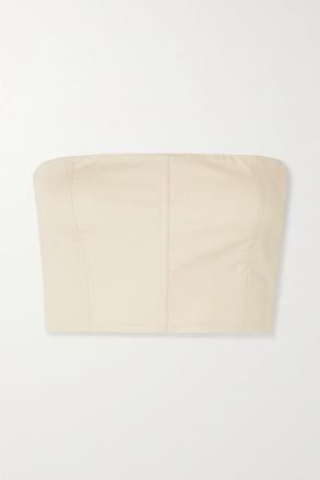 The Row Top Bustier Corto In Popeline Di Cotone Senza Spalline Hilde - Ecru