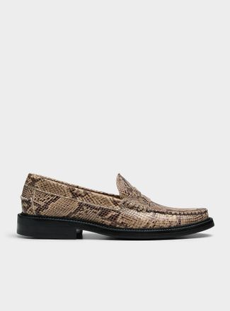 Simons Mens Snakeskin penny loafers Men