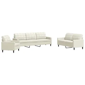 vidaXL Vidaxl Set Di Divani 4 Pz Con Cuscini Crema In Velluto