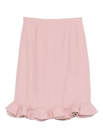 Valentino ruffle pink skirt - women - Wool/Viscose/Acetate/Viscose - L