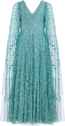 Needle & Thread Abito da sera con paillettes - Verde