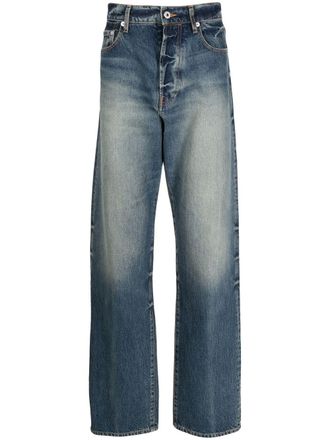 Kenzo Straight jeans met stonewashed-effect - Blauw