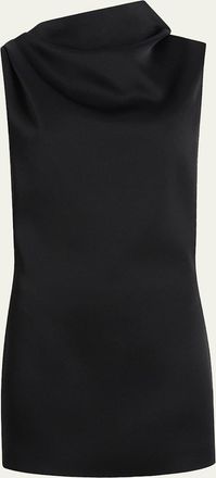 Khaite Astor Cowl-Neck Sleeveless Mini Dress
