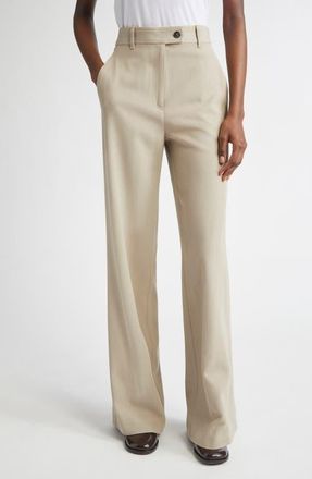 St. John Stretch Twill Straight Leg Pants in Taupe at Nordstrom, Size 16